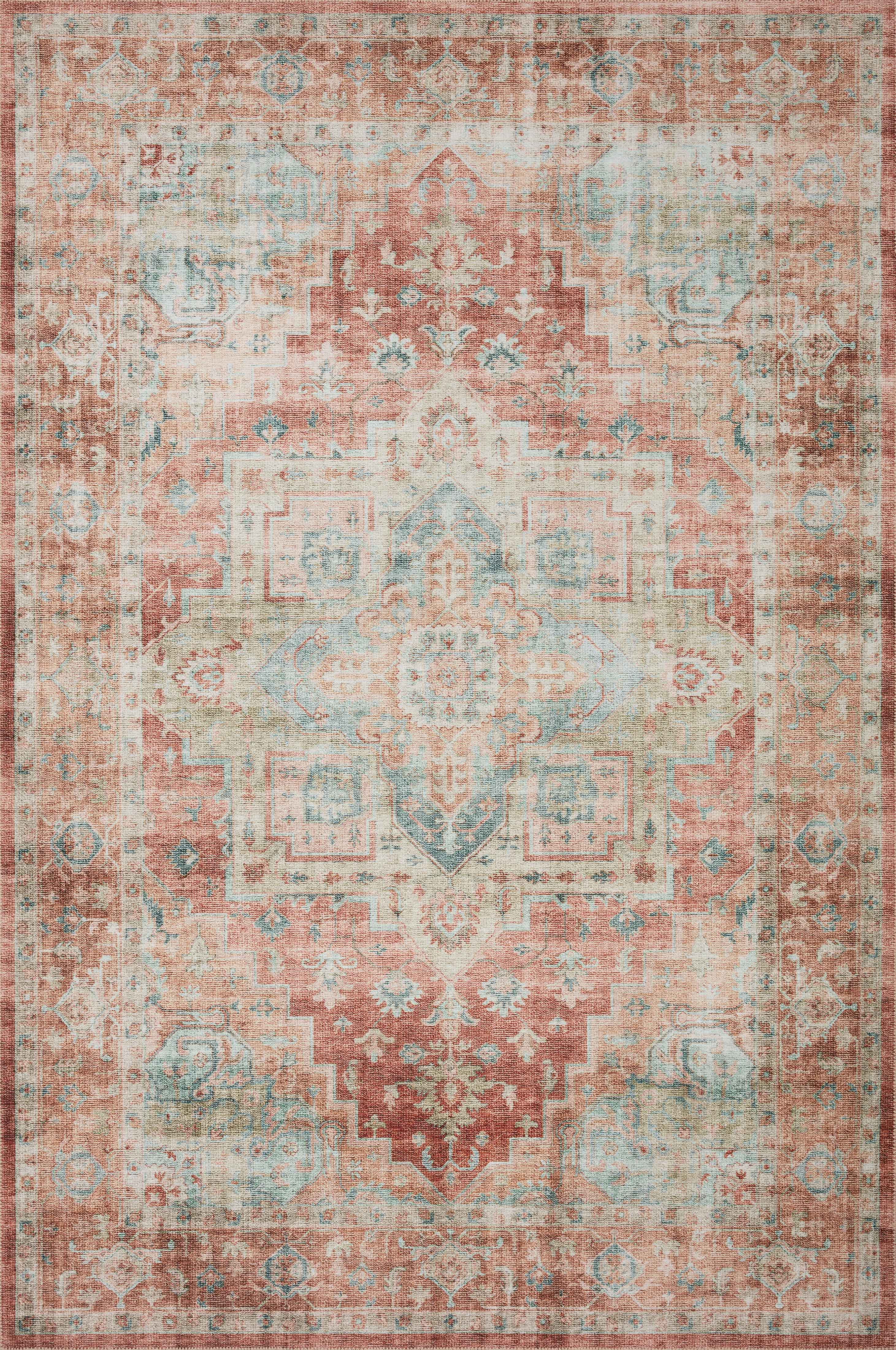Loloi II | Heidi Collection | Terracotta / Aqua | HEI-01
