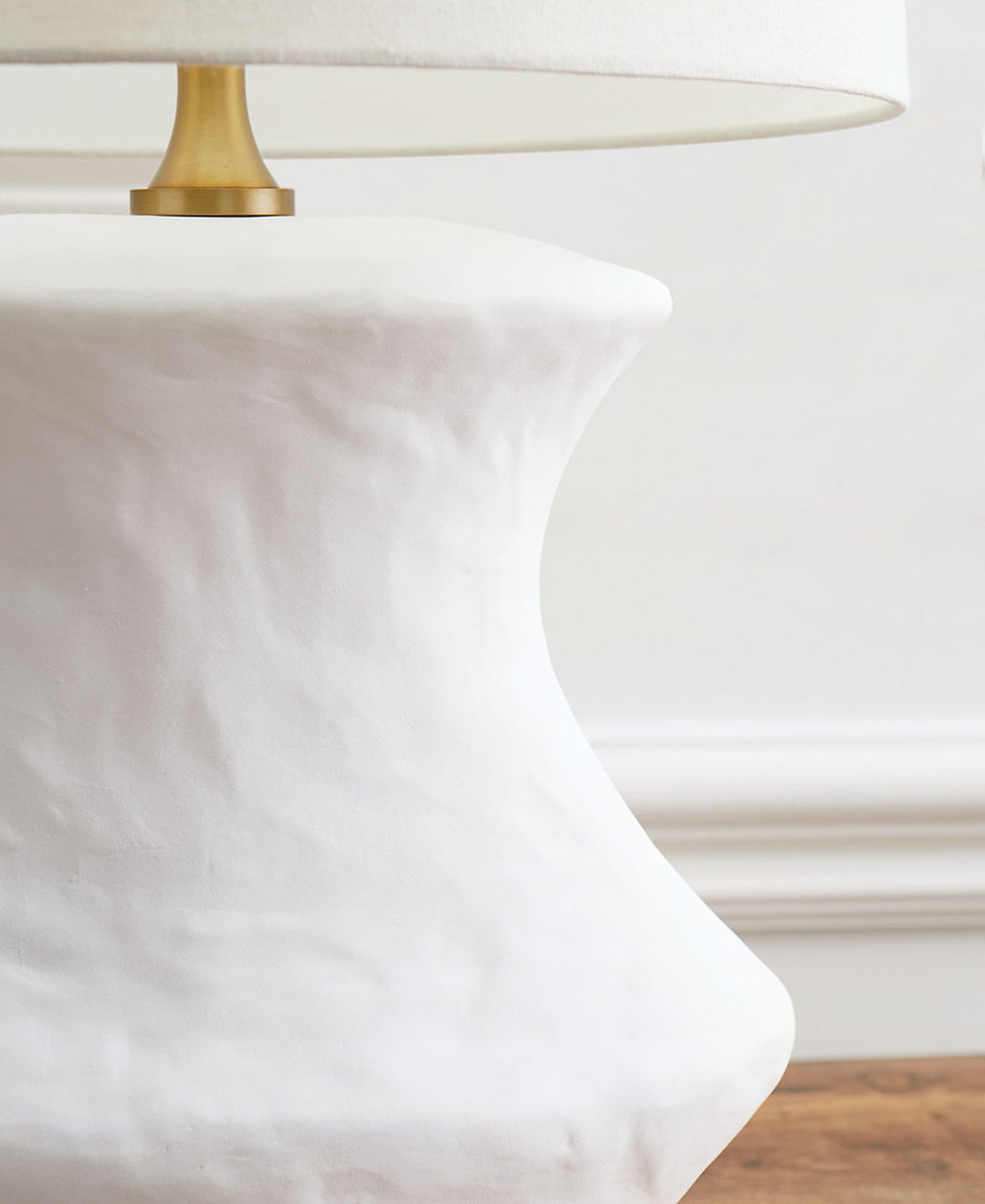 Bone Table Lamp Matte White Ceramic Bulbs Included