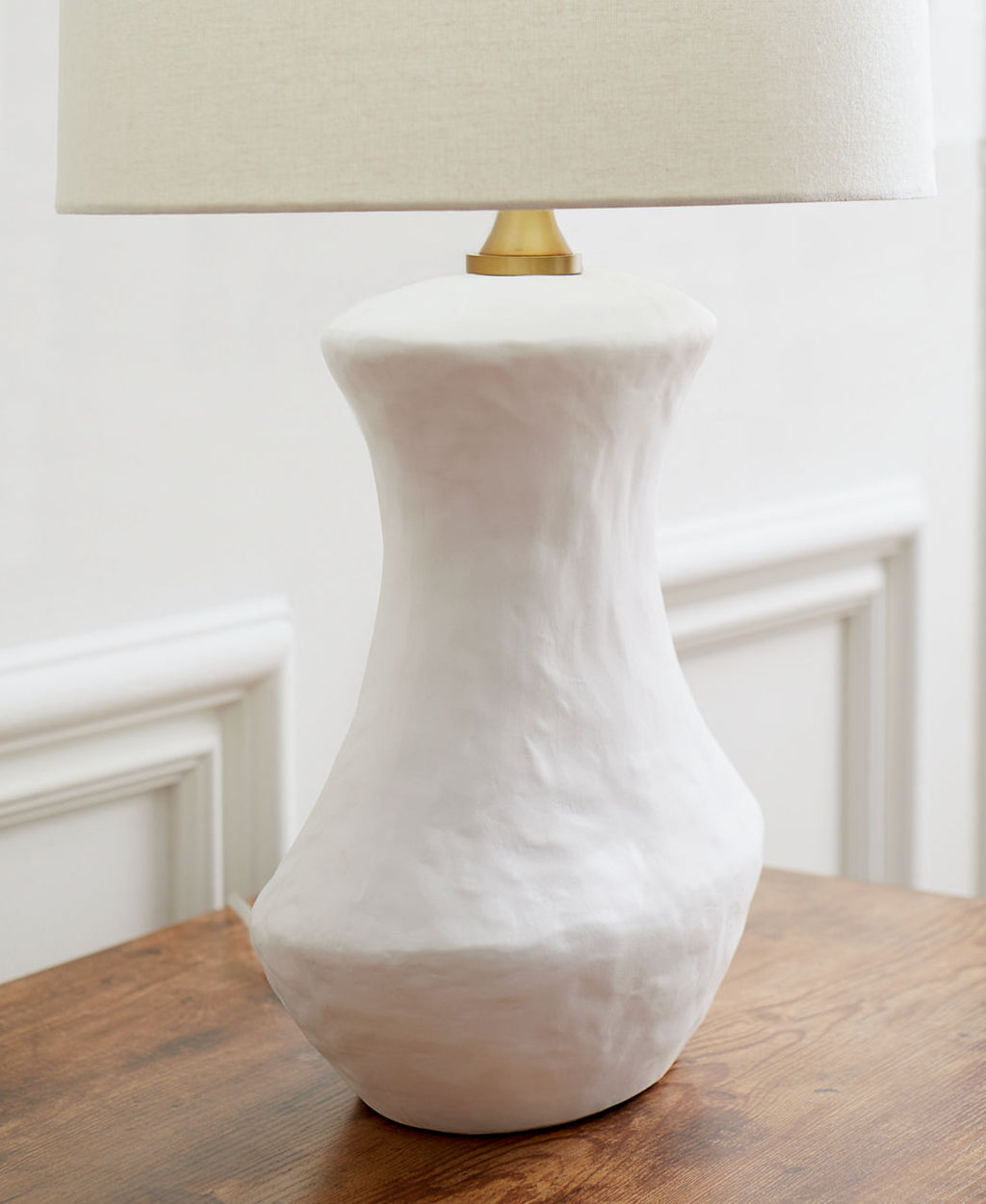 Bone Table Lamp Matte White Ceramic Bulbs Included