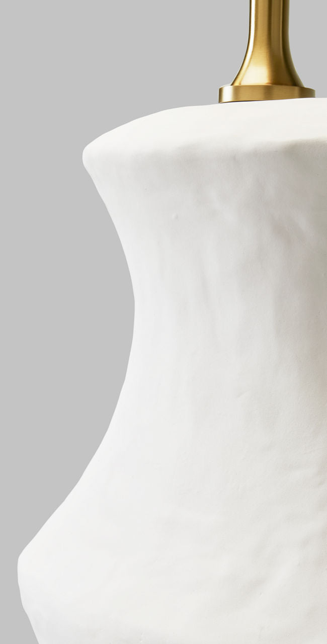 Bone Table Lamp Matte White Ceramic Bulbs Included