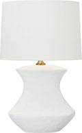 Bone Table Lamp Matte White Ceramic Bulbs Included
