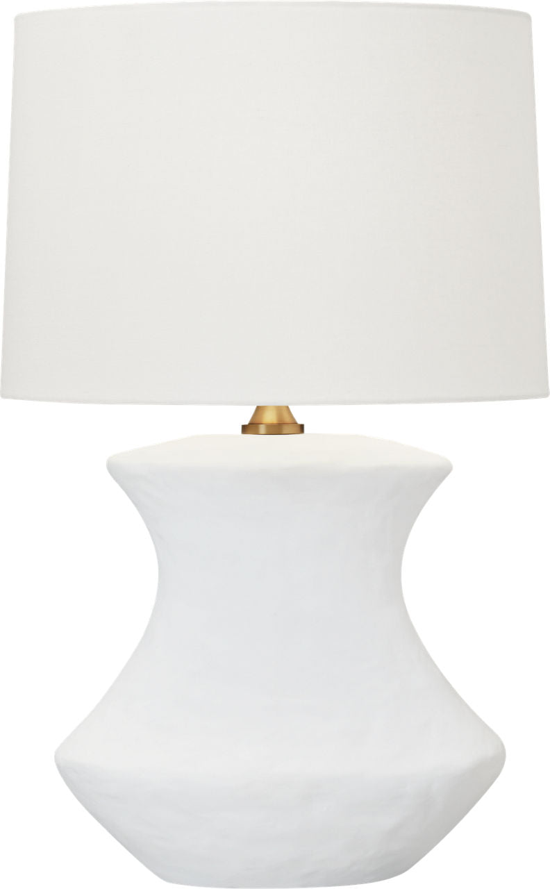 Bone Table Lamp Matte White Ceramic Bulbs Included