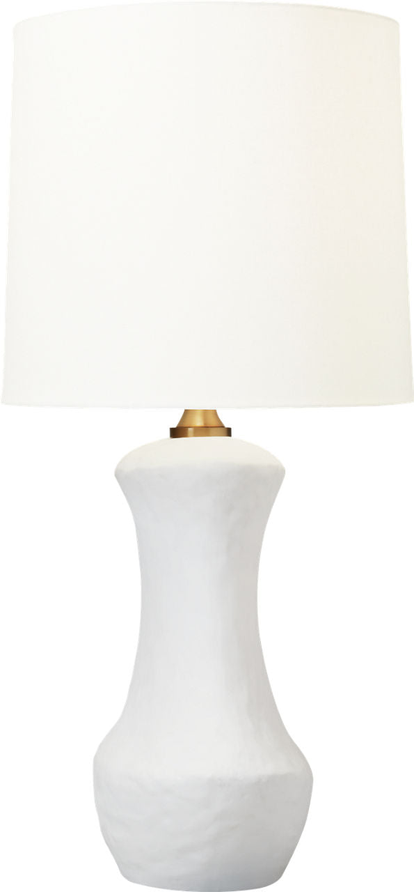 Bone Table Lamp Matte White Ceramic Bulbs Included