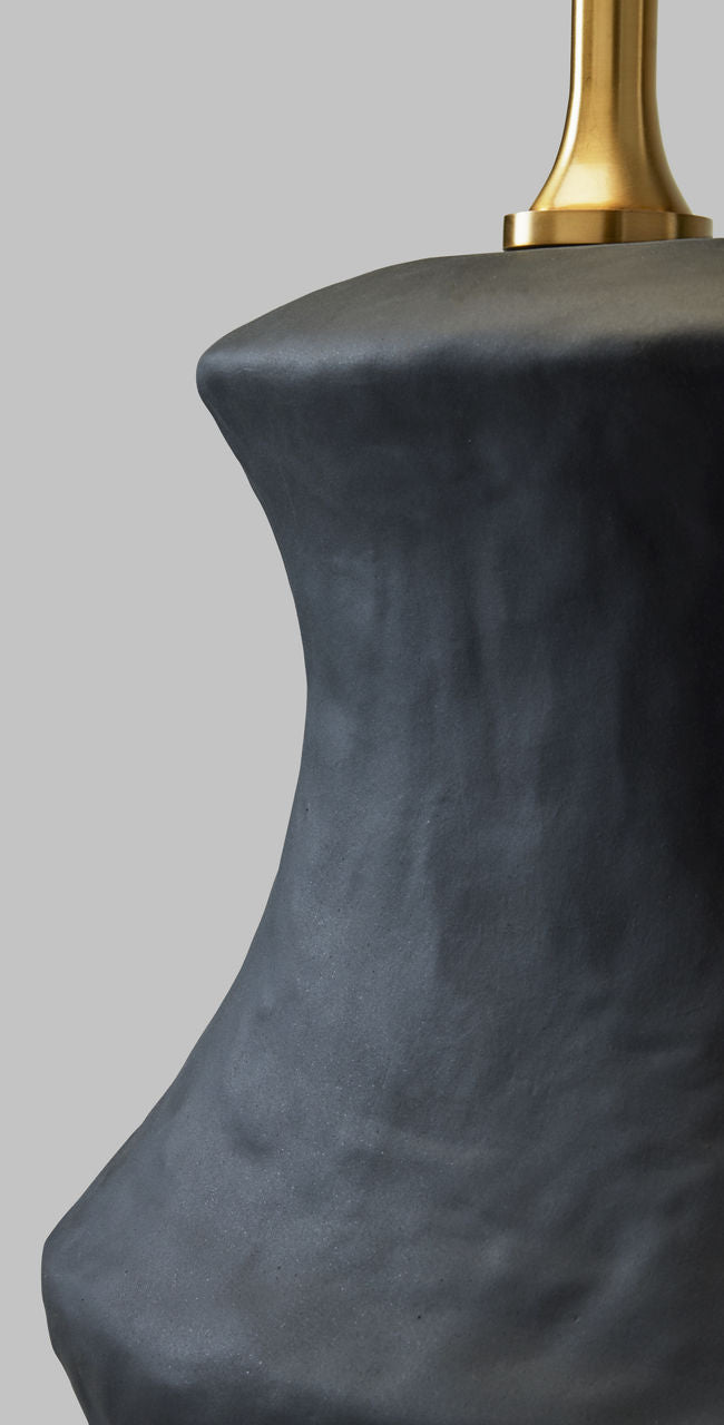 Bone Table Lamp Rough Black Ceramic Bulbs Inc