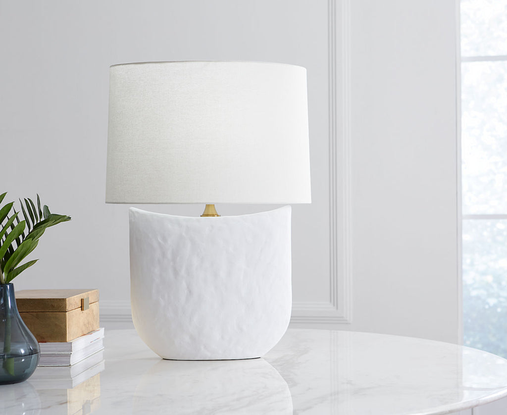 Cenotes Table Lamp Matte White Ceramic Bulbs Inc