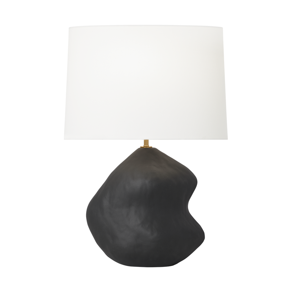 Broxton Medium Table Lamp Rough Black Ceramic Bulbs Inc