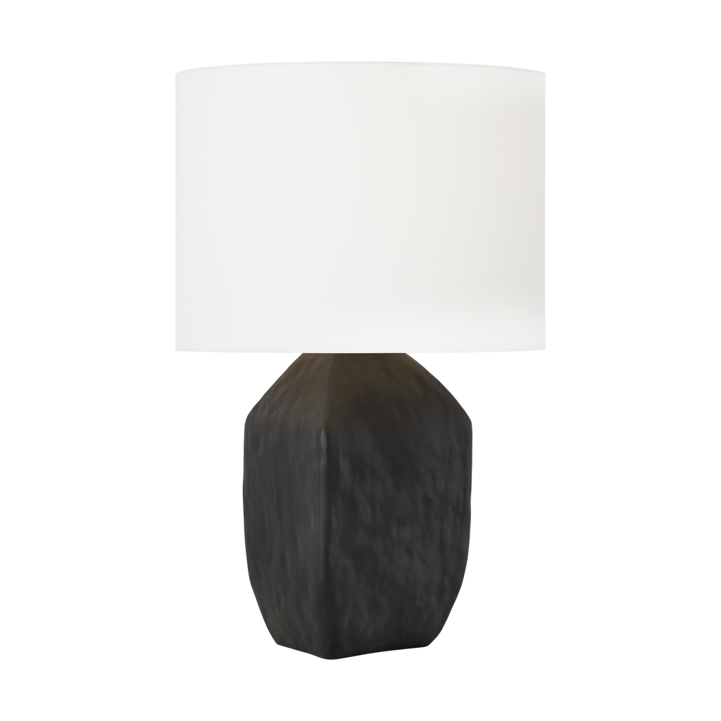 Sybert Medium Table Lamp Rough Black Ceramic Bulbs Inc