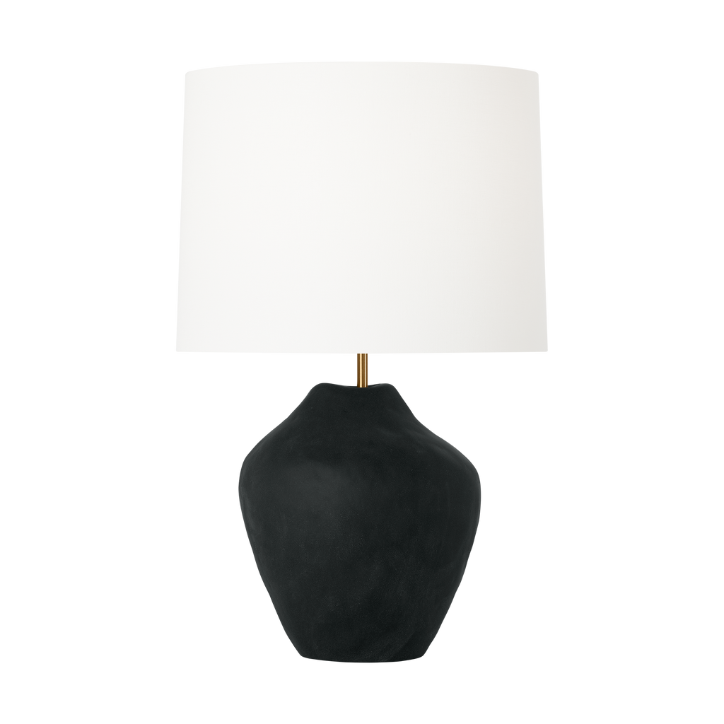 Cadley Medium Table Lamp Rough Black Ceramic Bulbs Inc