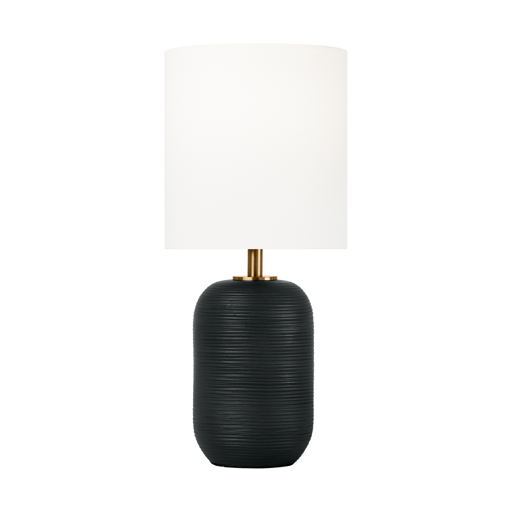 Fanny Small Table Lamp Rough Black Ceramic Bulbs Inc