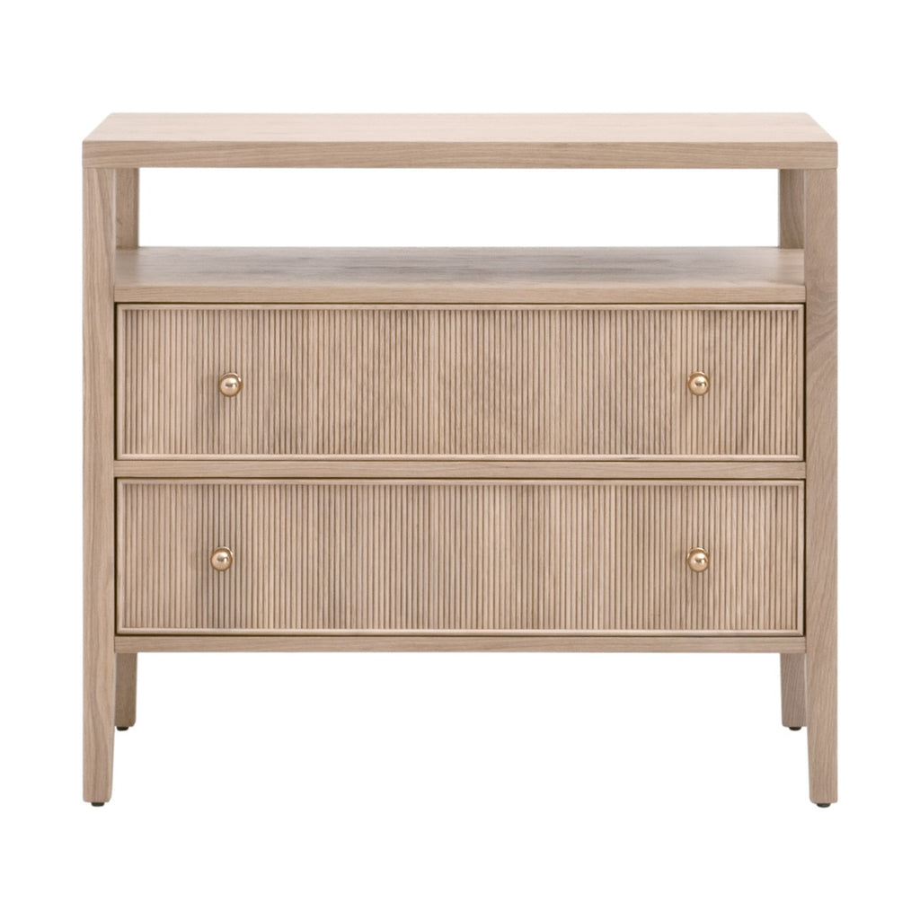 Highland Open Shelf 2-Drawer Nightstand | Natural Oak