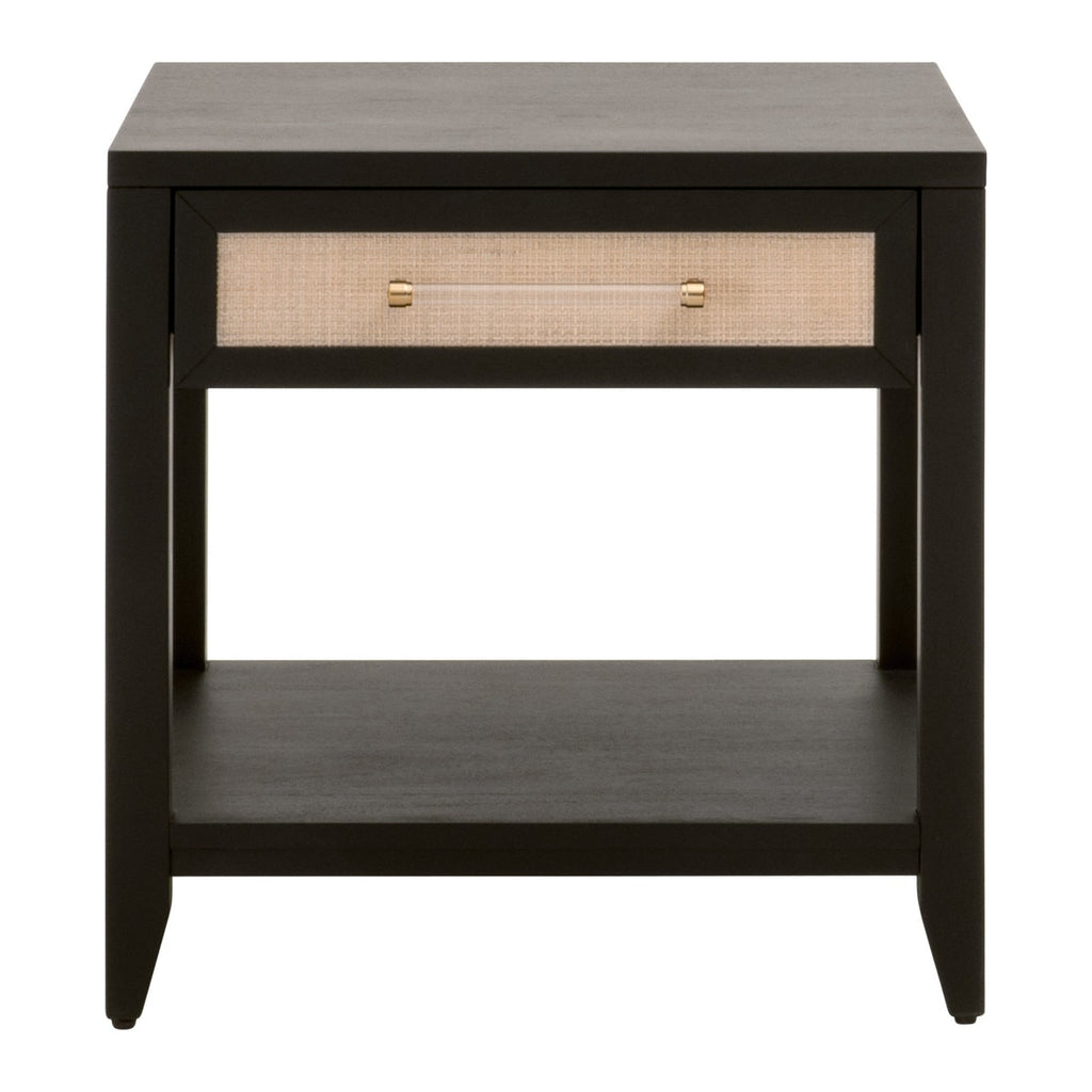 Holland 1-Drawer Side Table | Brushed Black Acacia