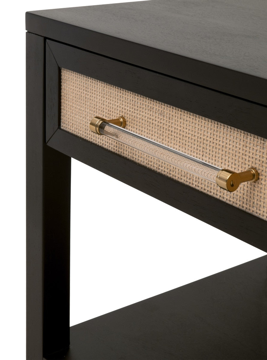 Holland 1-Drawer Side Table | Brushed Black Acacia