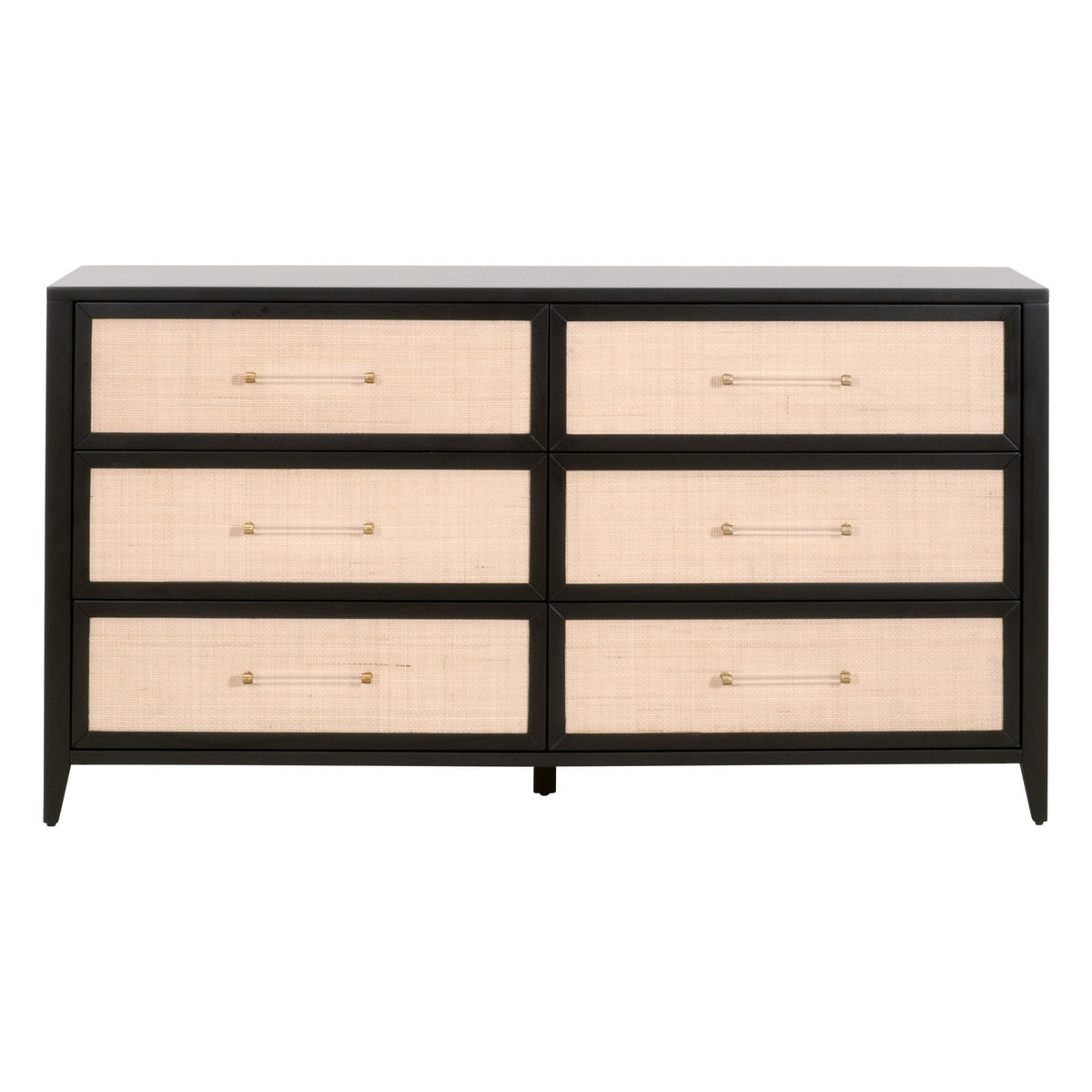Holland 6-Drawer Double Dresser | Brushed Black Acacia