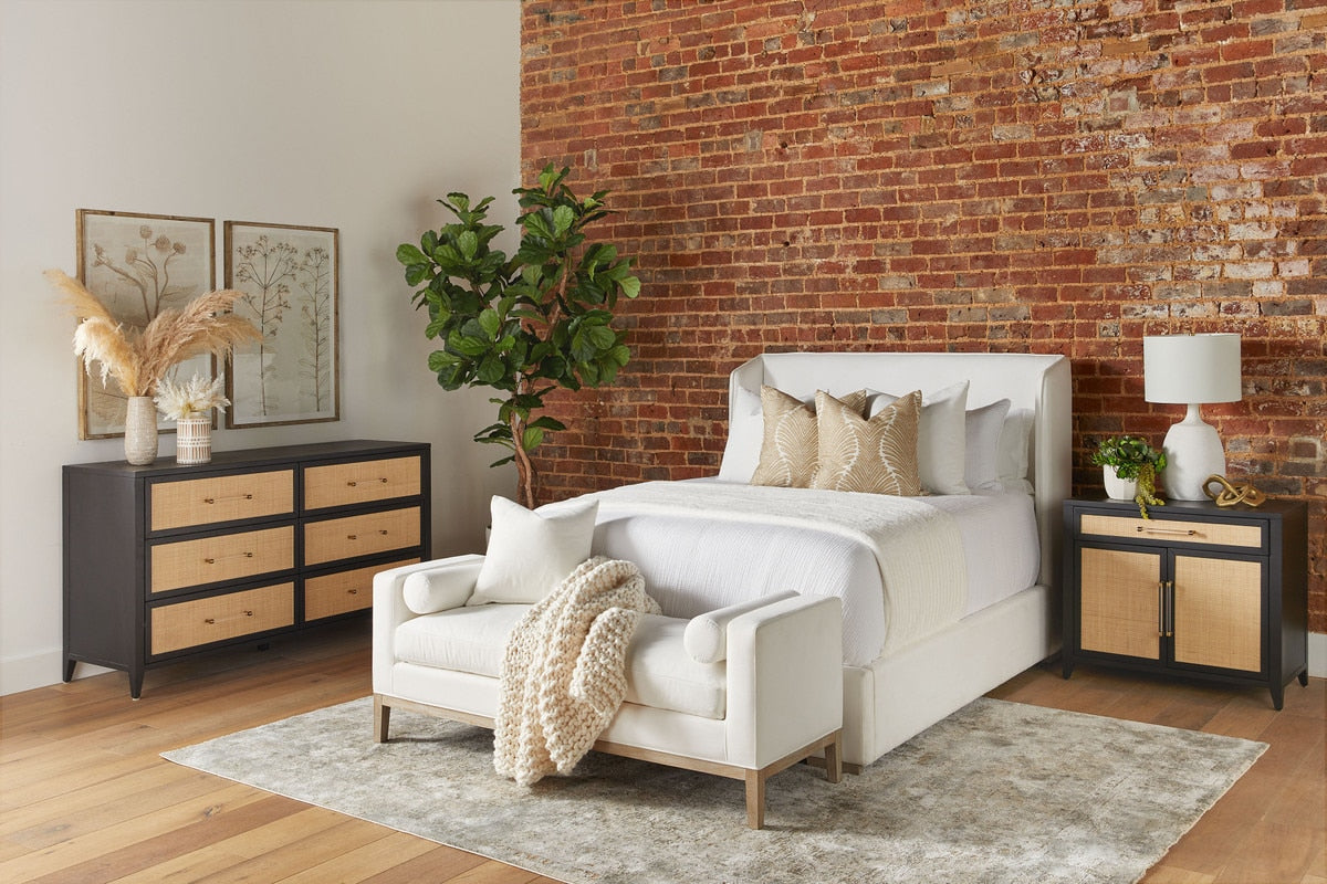 Holland 6-Drawer Double Dresser | Brushed Black Acacia