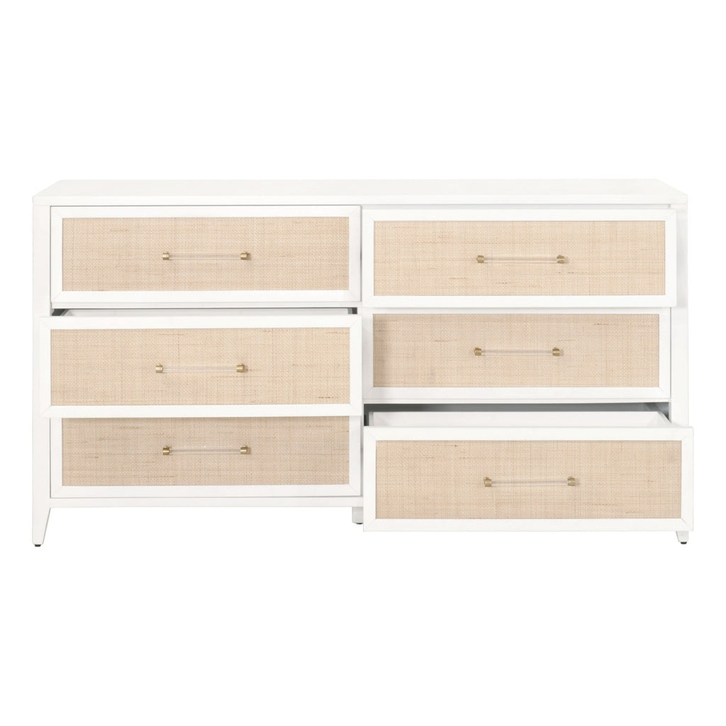 Holland 6-Drawer Double Dresser | Matte White