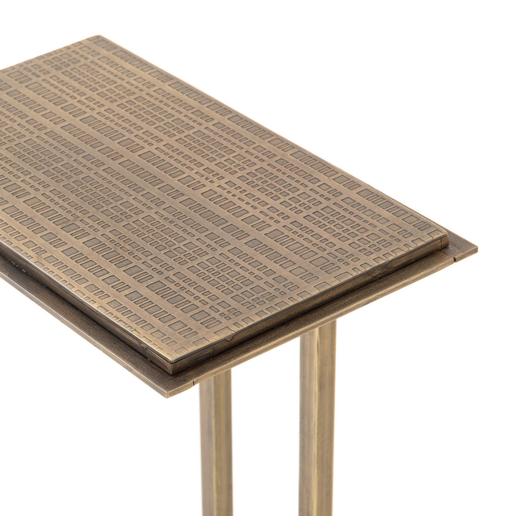 Acid Etch C Table - Acid Etched Aged Brass