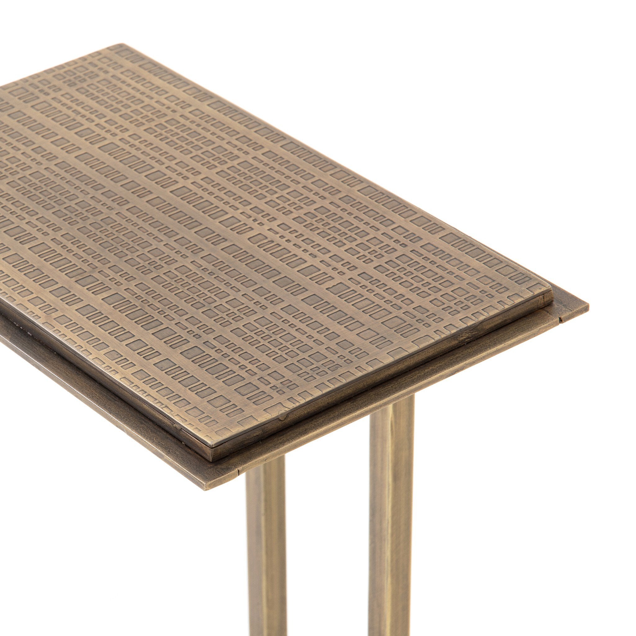 Acid Etch C Table - Acid Etched Aged Brass
