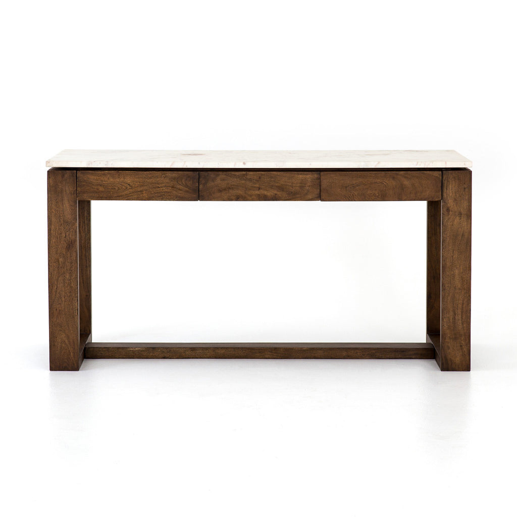 Everton Kitchen Island - Polished White Marble