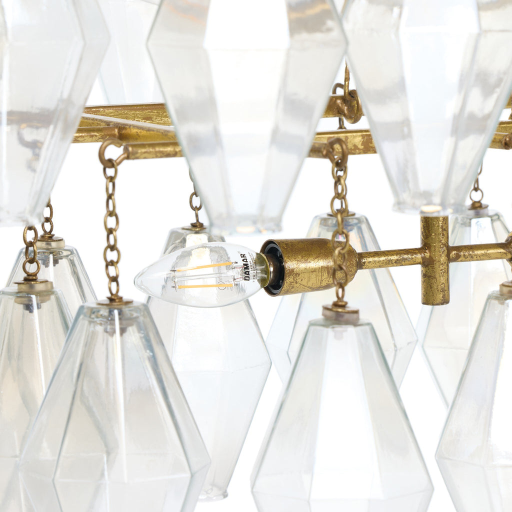Adeline Rectangular Chandelier - Gold Leaf