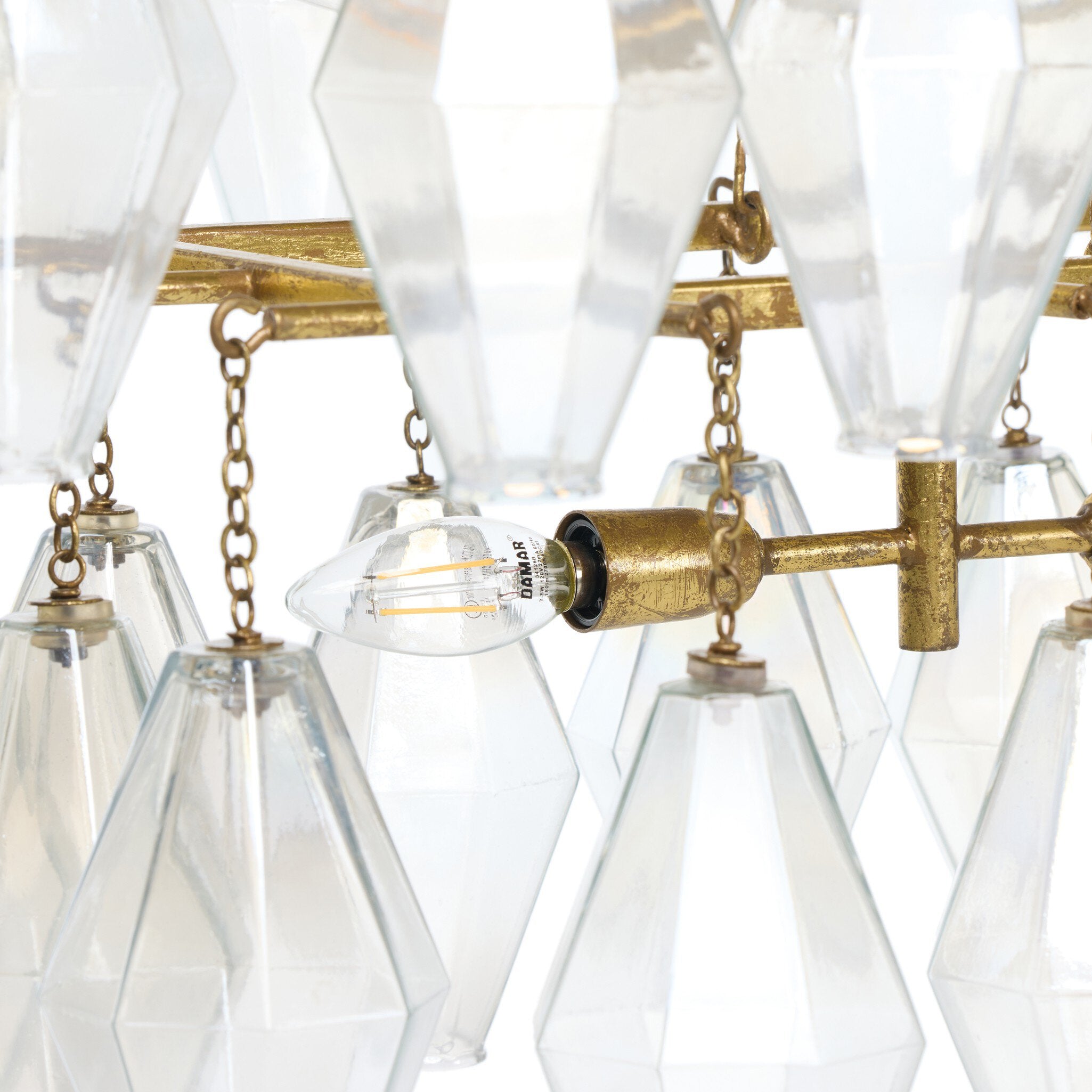 Adeline Rectangular Chandelier - Gold Leaf