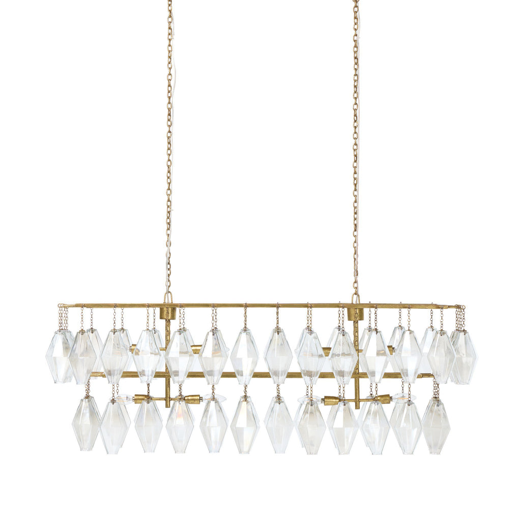 Adeline Rectangular Chandelier - Gold Leaf