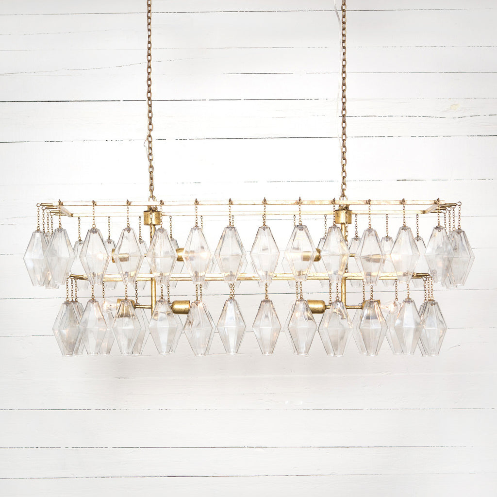 Adeline Rectangular Chandelier - Gold Leaf