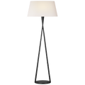Cesta 60" Sculpted Floor Lamp | Aged Iron | Linen Shade