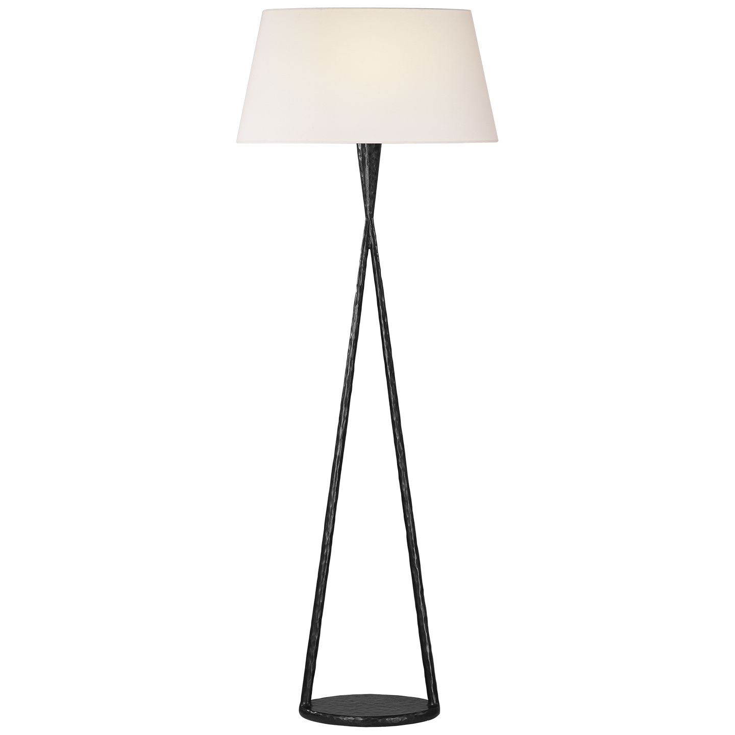 Cesta 60" Sculpted Floor Lamp | Aged Iron | Linen Shade