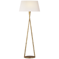 Cesta 60" Sculpted Floor Lamp | Gilded Iron | Linen Shade