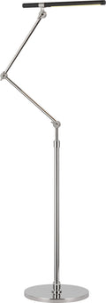 Heron Medium Adjustable Floor Lamp | Polished Nickel and Matte Black