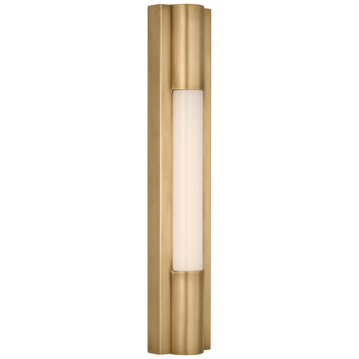 Ellington 16" Slimline Bath Light | Hand-Rubbed Antique Brass | White Glass