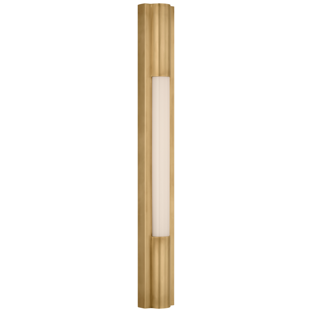 Ellington 24" Slimline Bath Light | Hand-Rubbed Antique Brass | White Glass