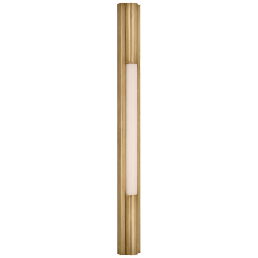 Ellington 32" Slimline Bath Light | Hand-Rubbed Antique Brass | White Glass