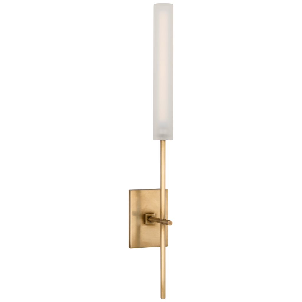 Fay 18" Sconce | Hand-Rubbed Antique Brass | Frosted Glass