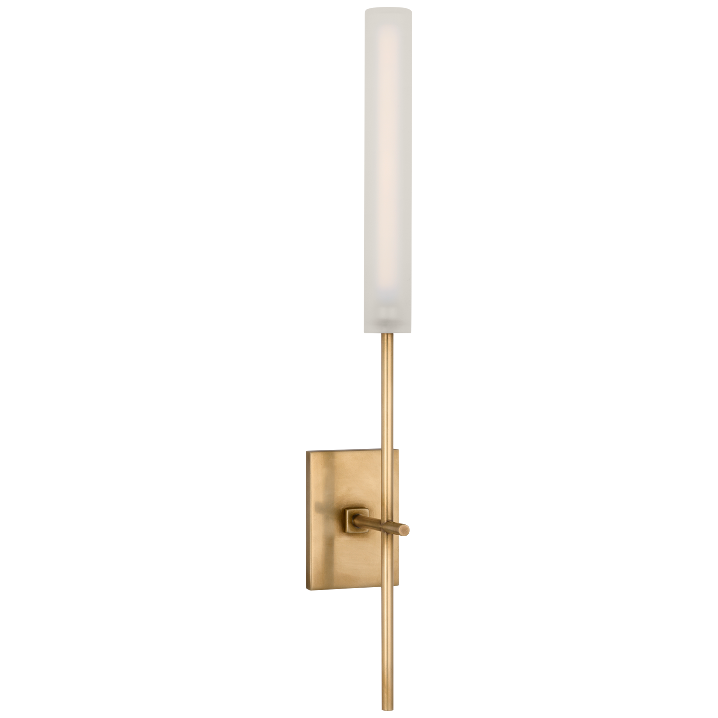 Fay 18" Sconce | Hand-Rubbed Antique Brass | Frosted Glass