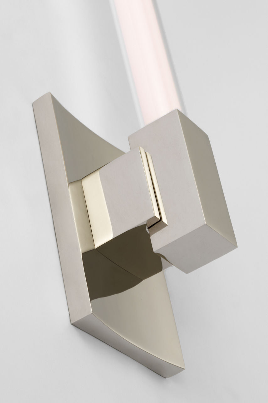 Mafra Small Sconce | Polished Nickel | White Glass
