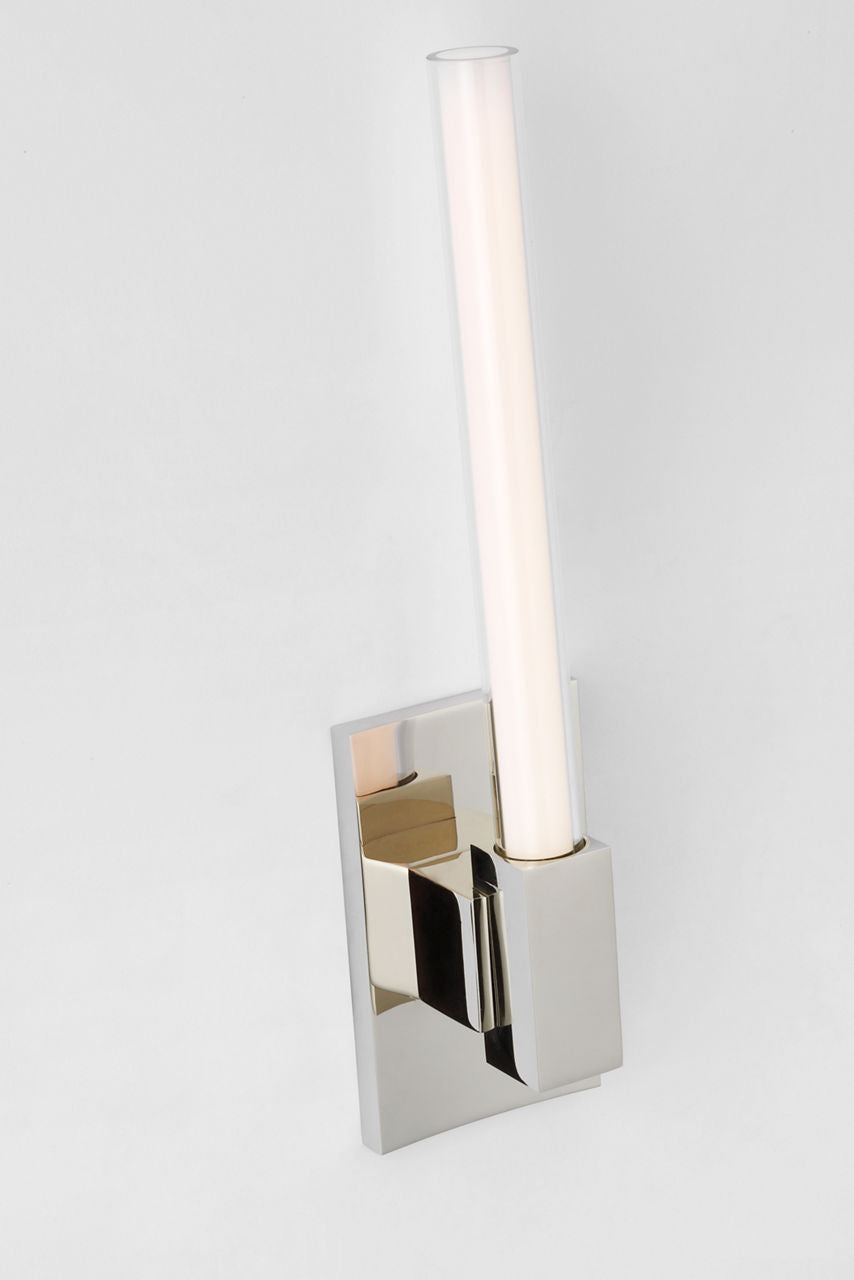 Mafra Small Sconce | Polished Nickel | White Glass