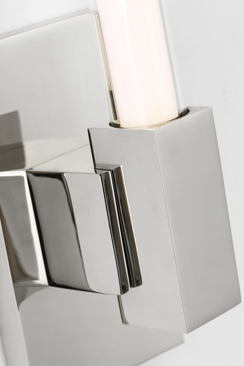 Mafra Small Sconce | Polished Nickel | White Glass