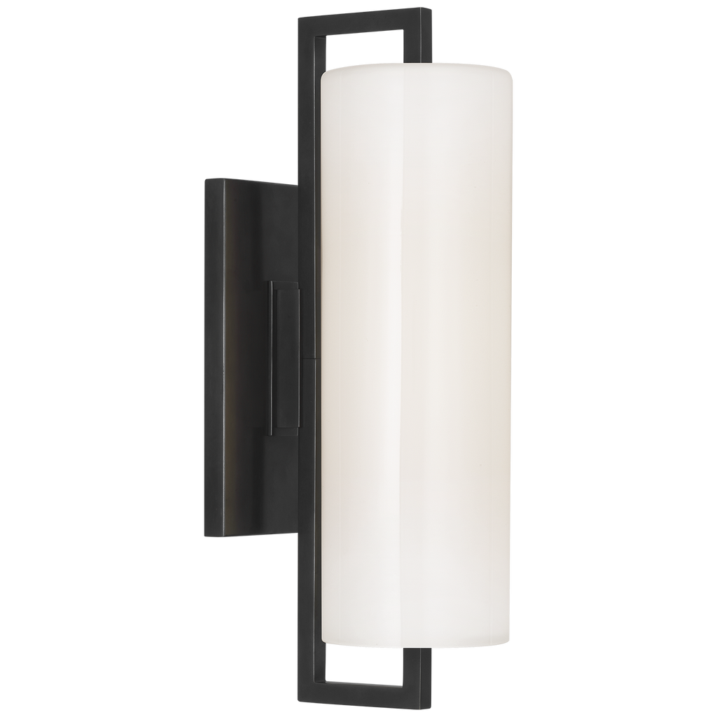 Bowen 16" Linear Bath Sconce | Bronze | White Glass Shade