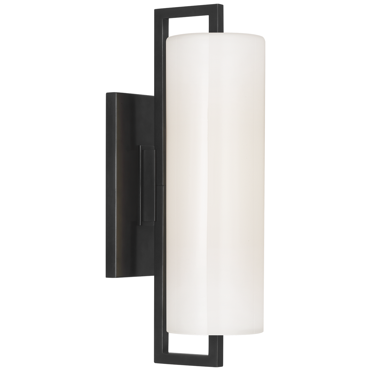 Bowen 16" Linear Bath Sconce | Bronze | White Glass Shade
