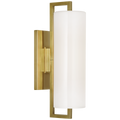 Bowen 16" Linear Bath Sconce | Hand-Rubbed Antique Brass | White Glass Shade