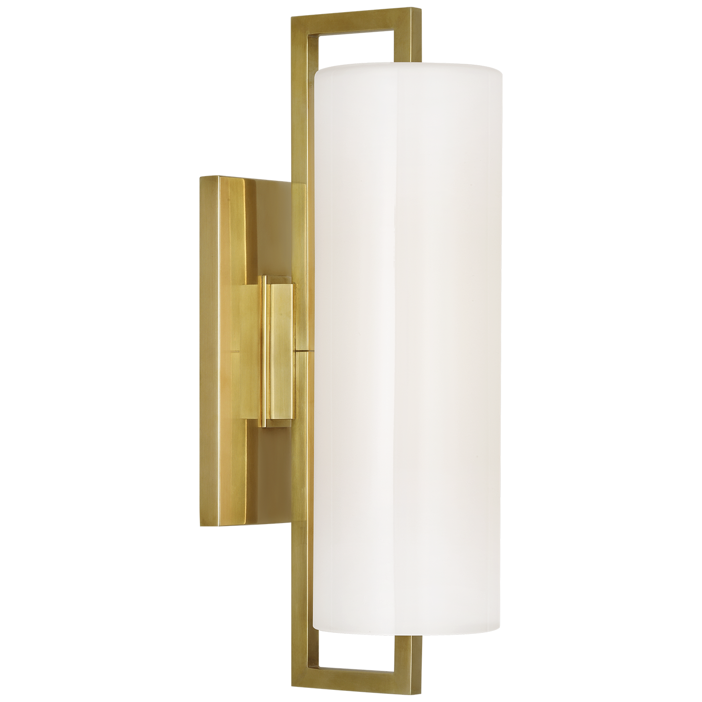 Bowen 16" Linear Bath Sconce | Hand-Rubbed Antique Brass | White Glass Shade