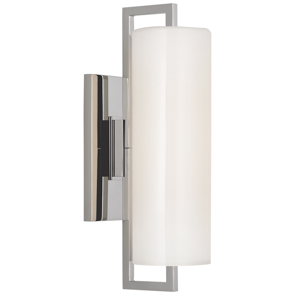Bowen 16" Linear Bath Sconce | Polished Nickel | White Glass Shade