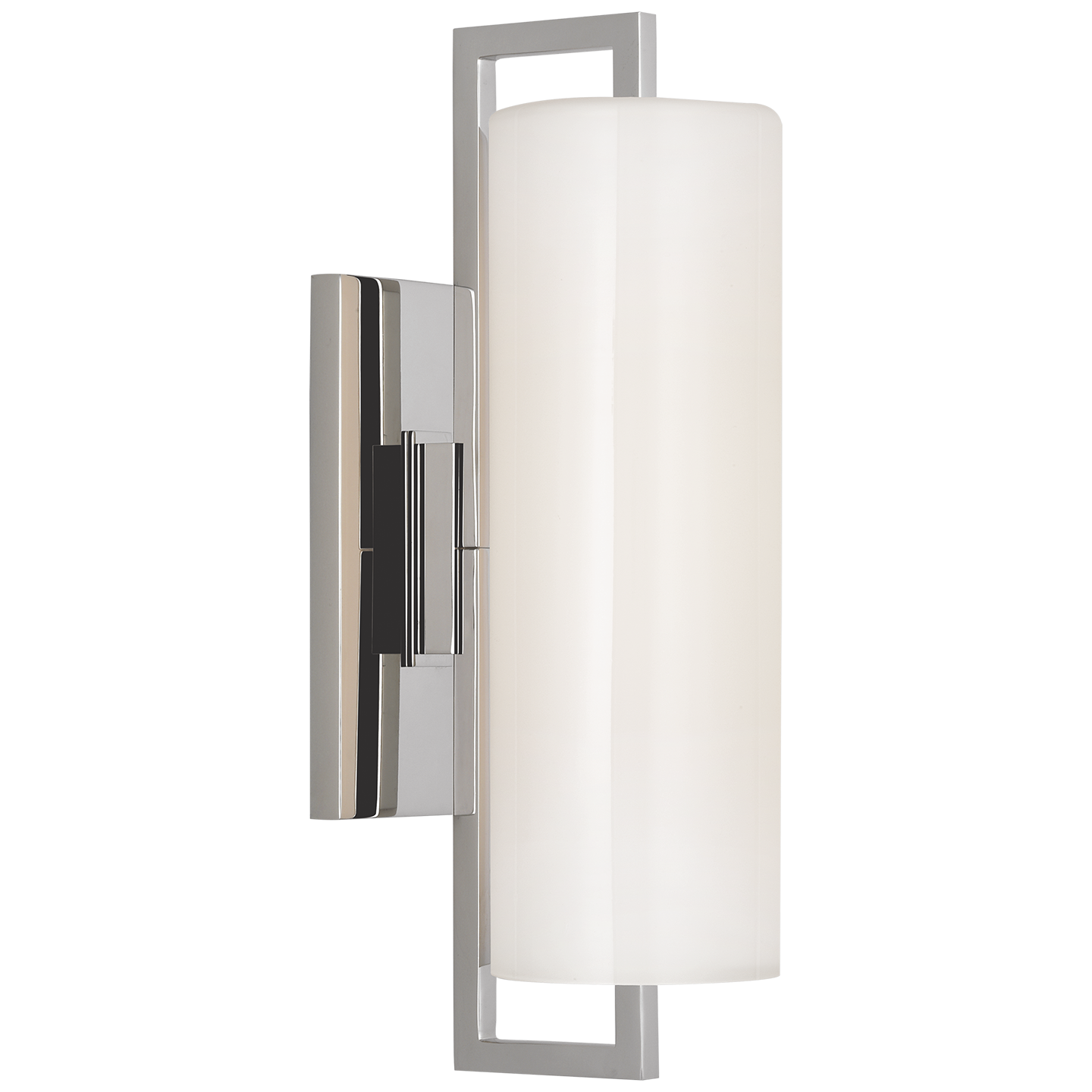 Bowen 16" Linear Bath Sconce | Polished Nickel | White Glass Shade