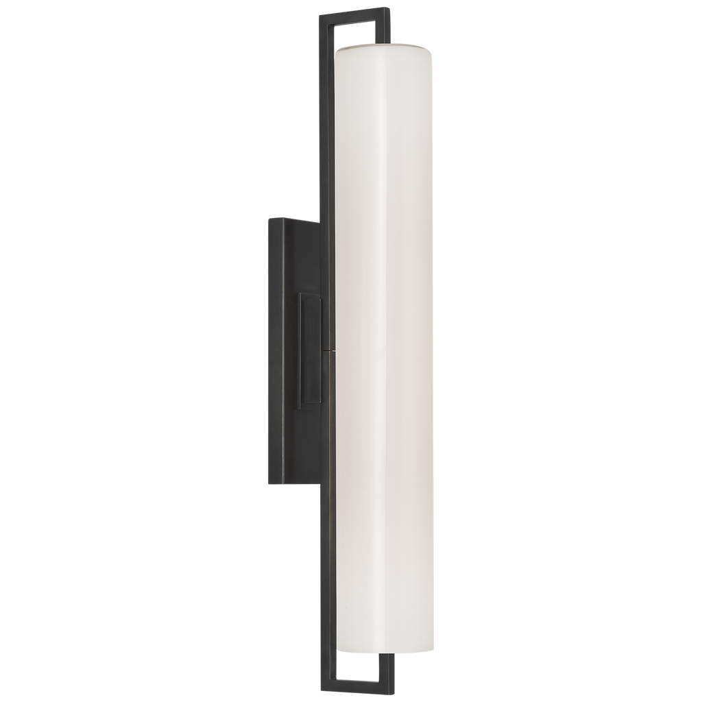 Bowen 21" Linear Bath Sconce | Bronze | White Glass Shade
