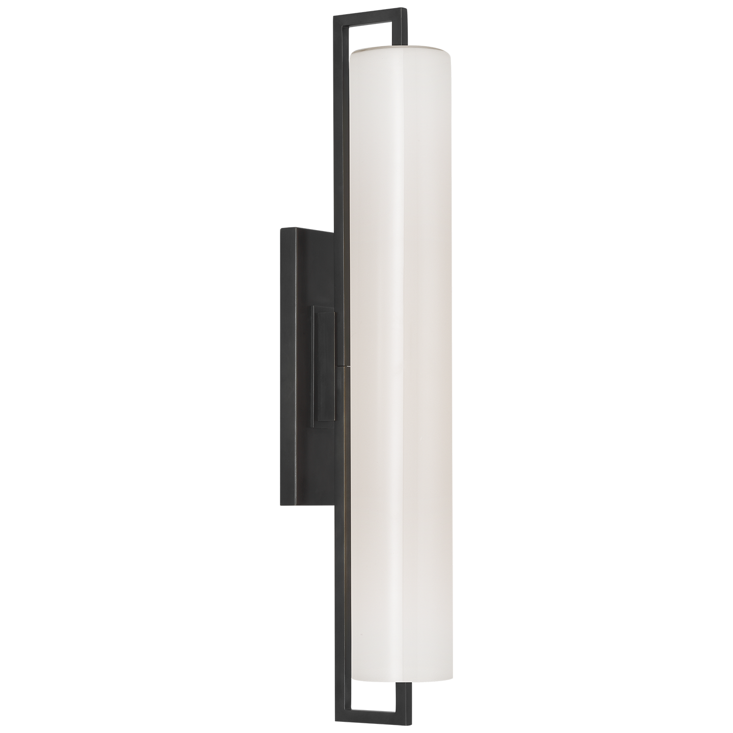 Bowen 21" Linear Bath Sconce | Bronze | White Glass Shade