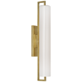 Bowen 21" Linear Bath Sconce | Hand-Rubbed Antique Brass | White Glass Shade
