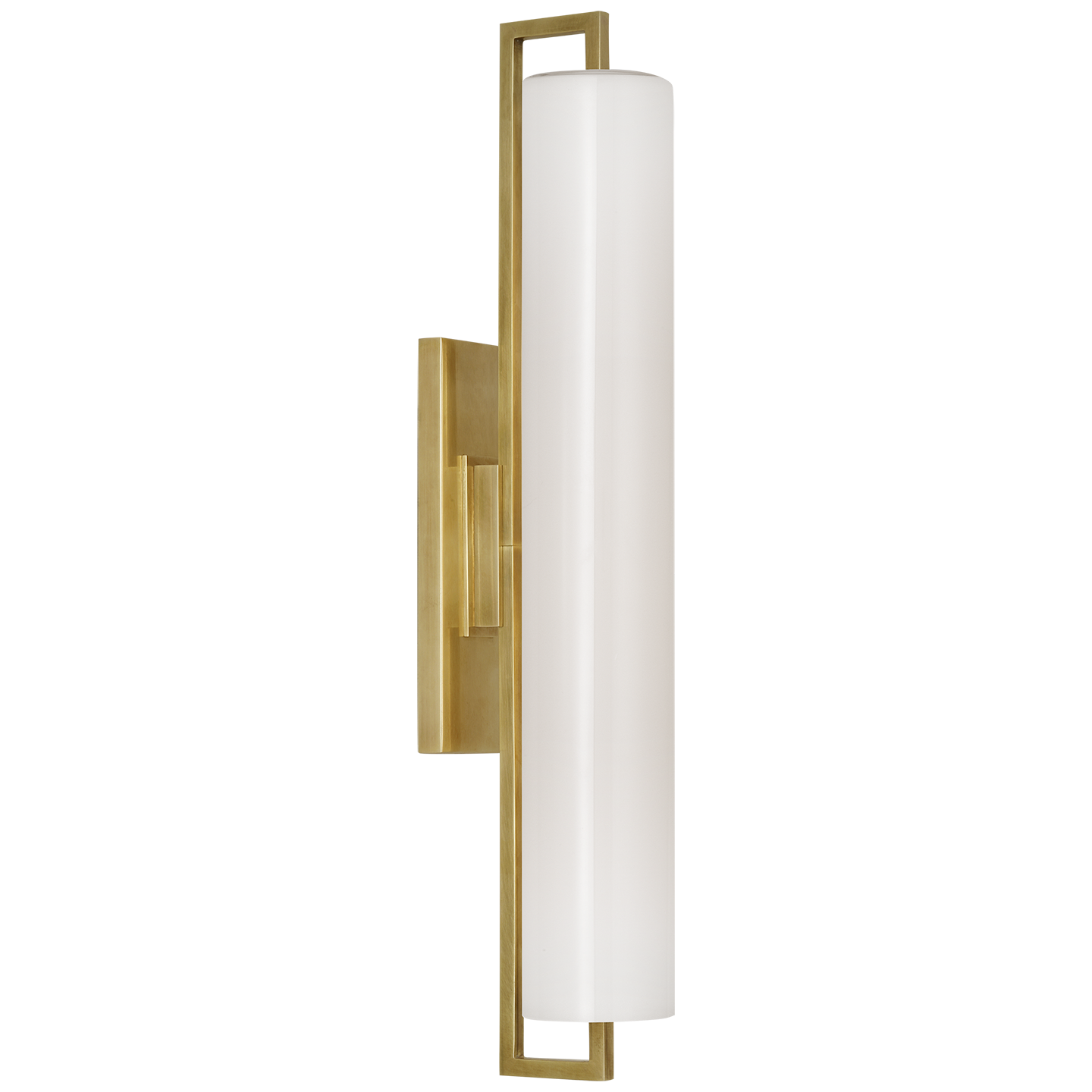 Bowen 21" Linear Bath Sconce | Hand-Rubbed Antique Brass | White Glass Shade
