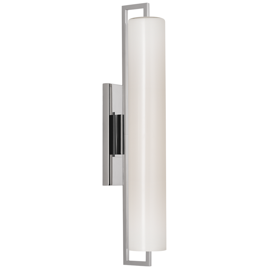 Bowen 21" Linear Bath Sconce | Polished Nickel | White Glass Shade