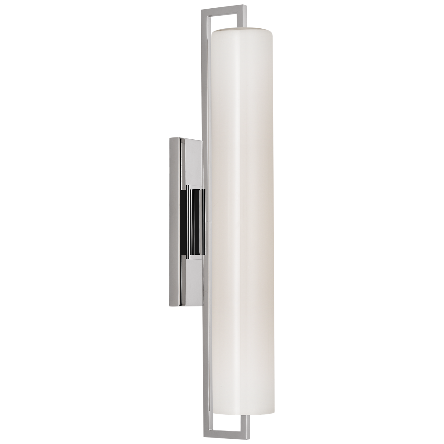 Bowen 21" Linear Bath Sconce | Polished Nickel | White Glass Shade